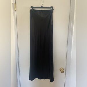 Black Maxi Satin Skirt